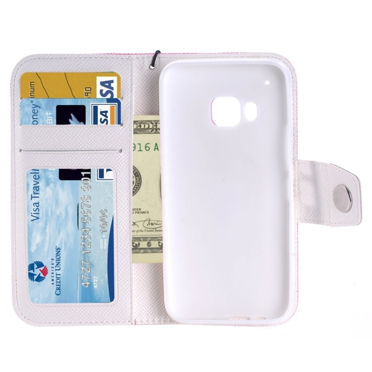 Cross Texture Contrast Color PU Flip Leather Case with Holder & Card Slots & Wallet & Lanyard for HTC One M9