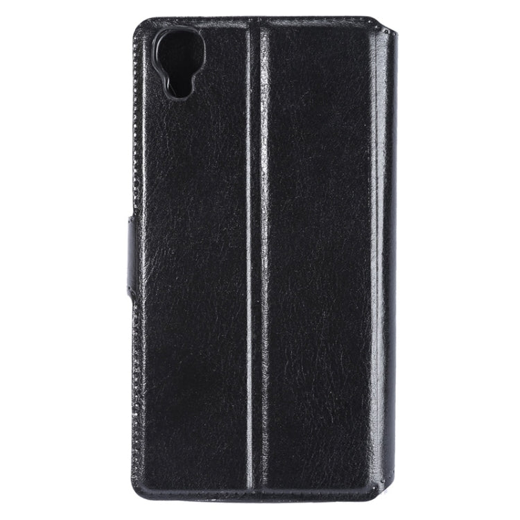Crazy Horse Texture Horizontal Flip Leather Case with Holder & Card Slots for Alcatel Idol 3 5.5inch(Black)