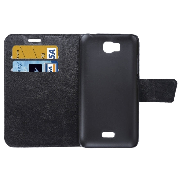 For Huawei  Y541 Crazy Horse Texture Horizontal Flip Leather Case with Holder & Card Slots(Black)