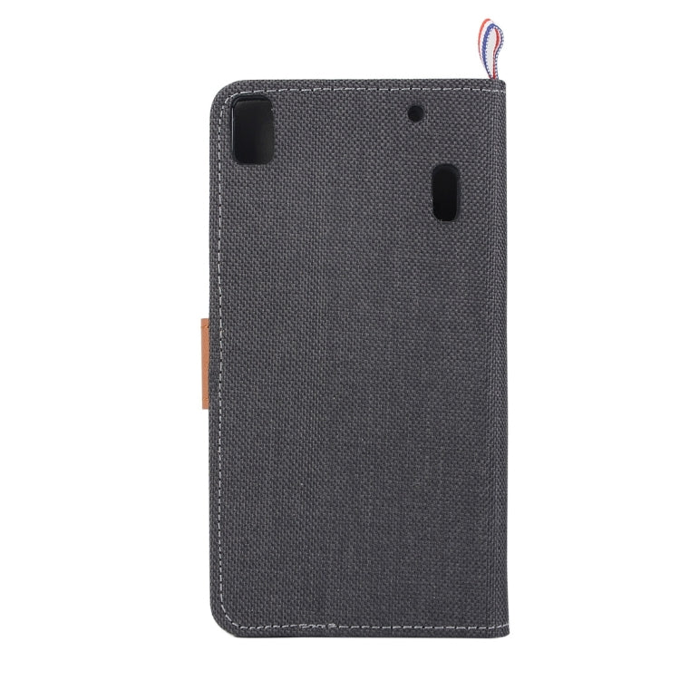 Denim Texture Horizontal Flip Leather Case with Magnetic Snap & Card Slots & Holder & Sling for Lenovo A7000