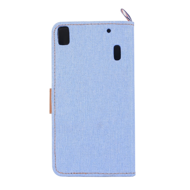 Denim Texture Horizontal Flip Leather Case with Magnetic Snap & Card Slots & Holder & Sling for Lenovo A7000