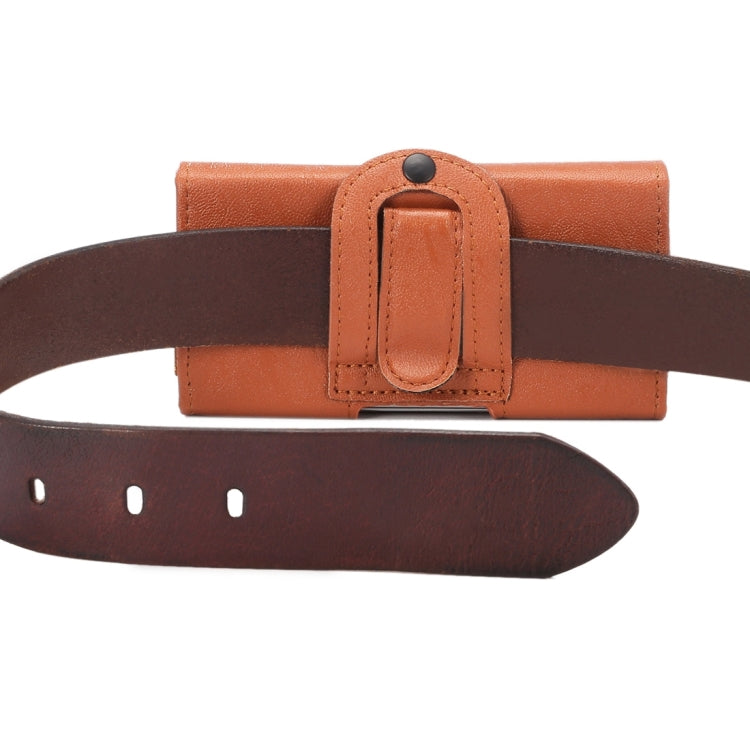 5.5 inch Bark Texture Horizontal Style Leather Waist Bag with Back Splint for Huawei Honor 7i / Honor 6 Plus / P8 / N3 / N2 / N1 & Sony Xperia Z5 / Z4 / Z2 / Z1(Brown)