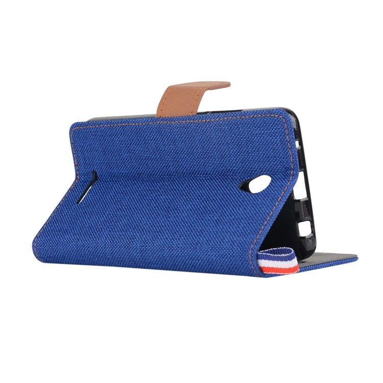 Denim Texture Horizontal Flip Leather Case with Magnetic Snap & Card Slots & Holder & Sling for Lenovo A5000