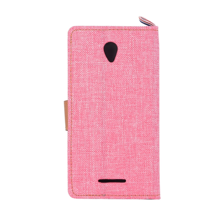 Denim Texture Horizontal Flip Leather Case with Magnetic Snap & Card Slots & Holder & Sling for Lenovo A5000