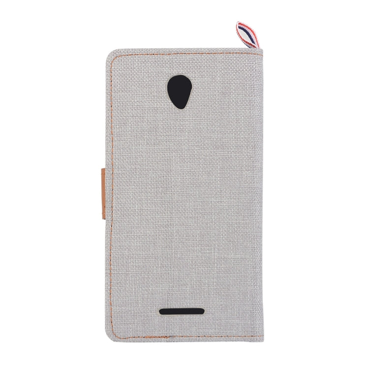 Denim Texture Horizontal Flip Leather Case with Magnetic Snap & Card Slots & Holder & Sling for Lenovo A5000