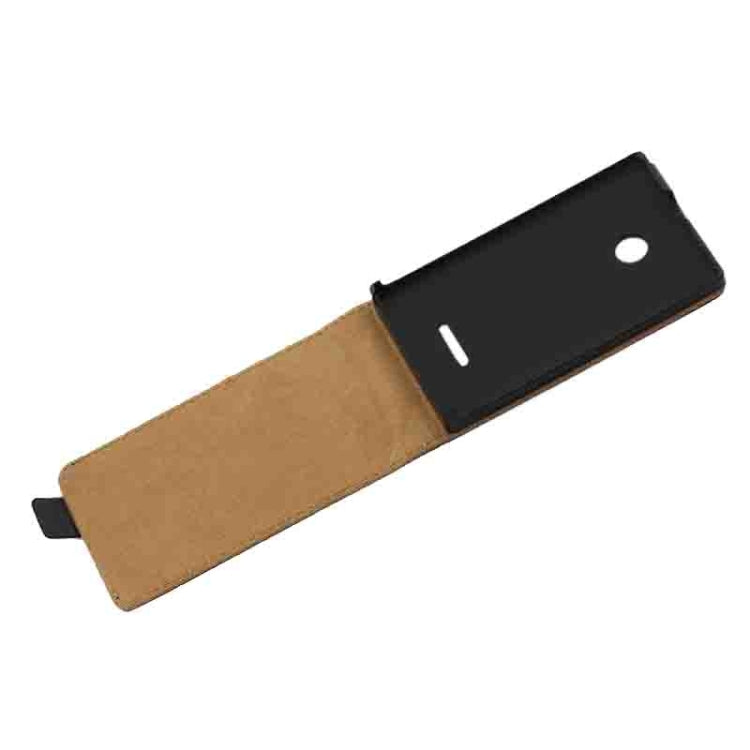 Vertical Flip Magnetic Button Leather Case for Microsoft Lumia 435(Black)