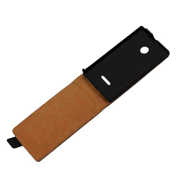 Vertical Flip Magnetic Button Leather Case for Microsoft Lumia 532(Black)