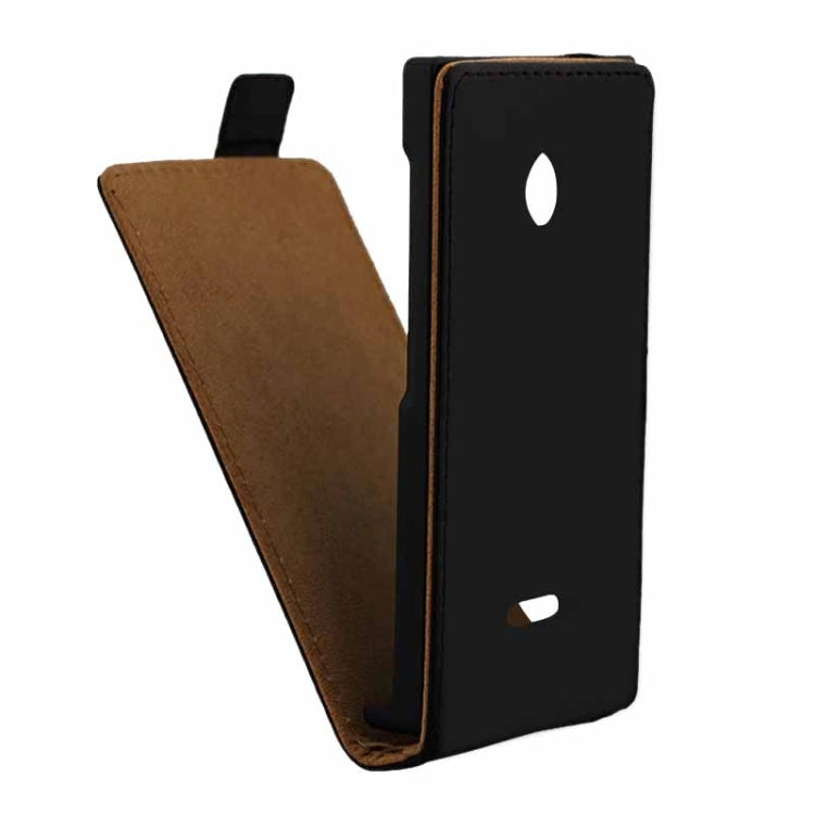 Vertical Flip Magnetic Button Leather Case for Microsoft Lumia 532(Black)