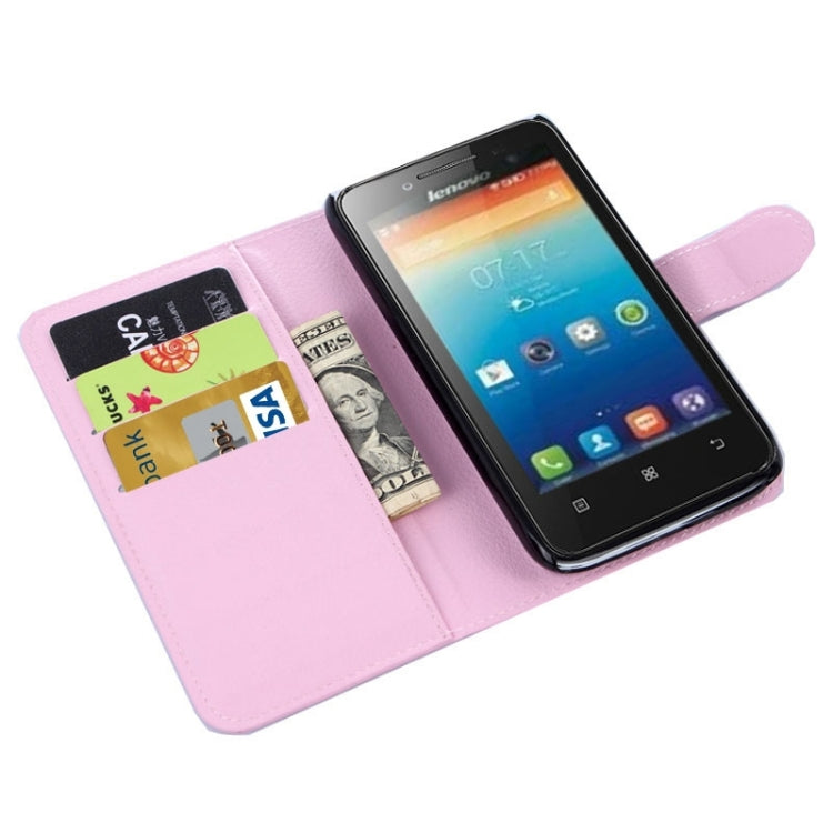 Horizontal Flip Solid color Leather Case with  Card Slots & Holder & Wallet for Lenovo A859