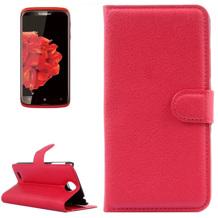Horizontal Flip Solid color Leather Case with  Card Slots & Holder & Wallet for Lenovo S820