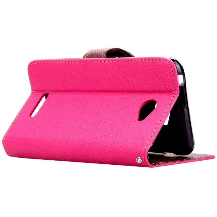 Leaf Magnetic Snap Litchi Texture Horizontal Flip Leather Case with Card Slots & Wallet & Holder & Lanyard for Sony Xperia E4