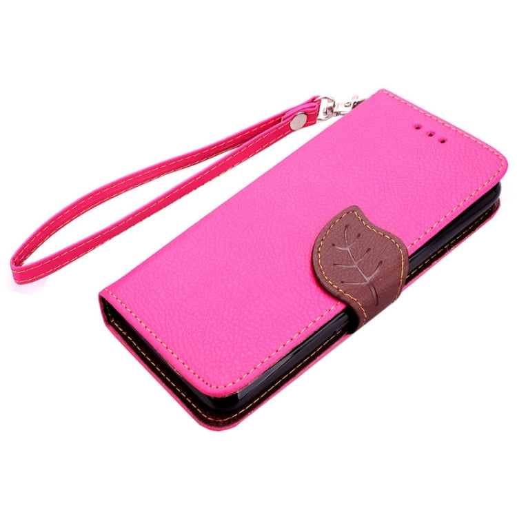 Leaf Magnetic Snap Litchi Texture Horizontal Flip Leather Case with Card Slots & Wallet & Holder & Lanyard for Sony Xperia E4