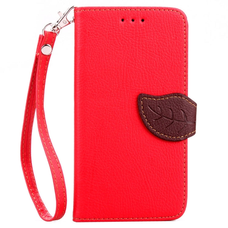 Leaf Magnetic Snap Litchi Texture Horizontal Flip Leather Case with Card Slots & Wallet & Holder & Lanyard for Sony Xperia E4