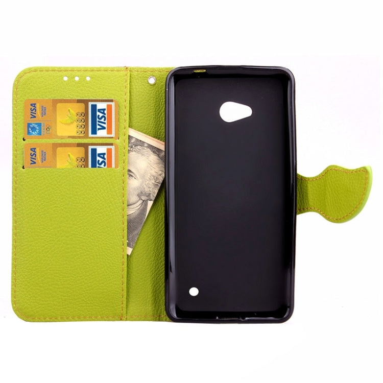 Leaf Magnetic Snap Litchi Texture Horizontal Flip Leather Case with Card Slots & Wallet & Holder & Lanyard for Microsoft Lumia 640