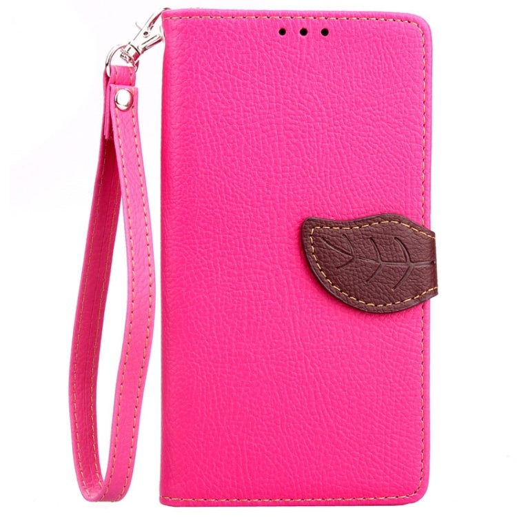 Leaf Magnetic Snap Litchi Texture Horizontal Flip Leather Case with Card Slots & Wallet & Holder & Lanyard for Huawei Ascend G7