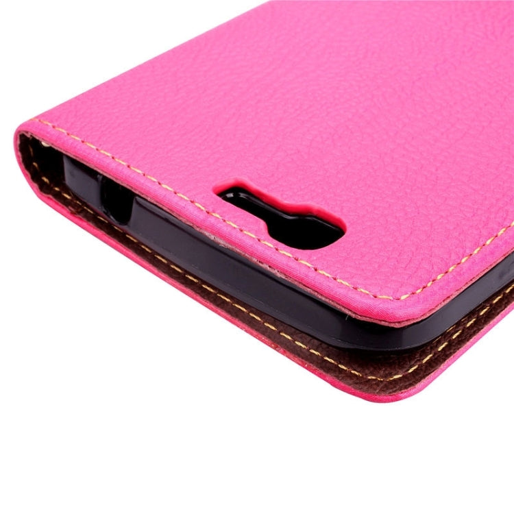 Leaf Magnetic Snap Litchi Texture Horizontal Flip Leather Case with Card Slots & Wallet & Holder & Lanyard for Huawei Ascend G7