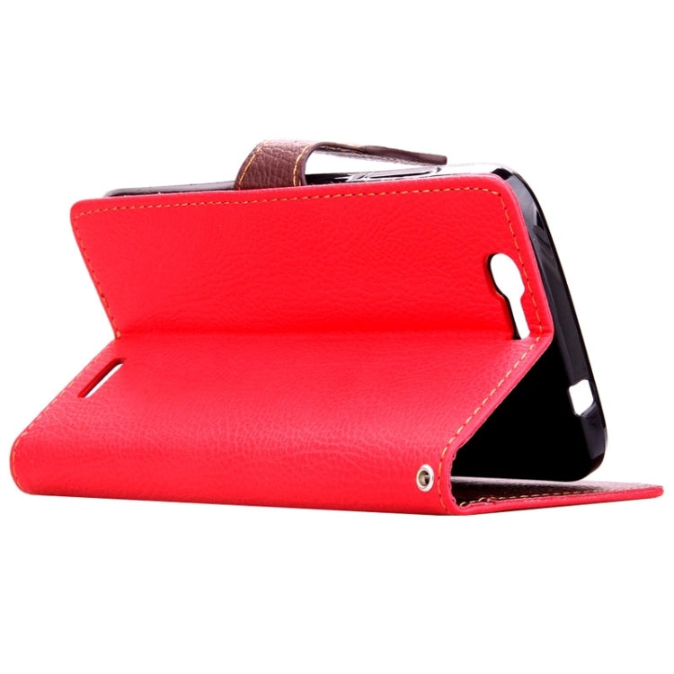 Leaf Magnetic Snap Litchi Texture Horizontal Flip Leather Case with Card Slots & Wallet & Holder & Lanyard for Huawei Ascend G7