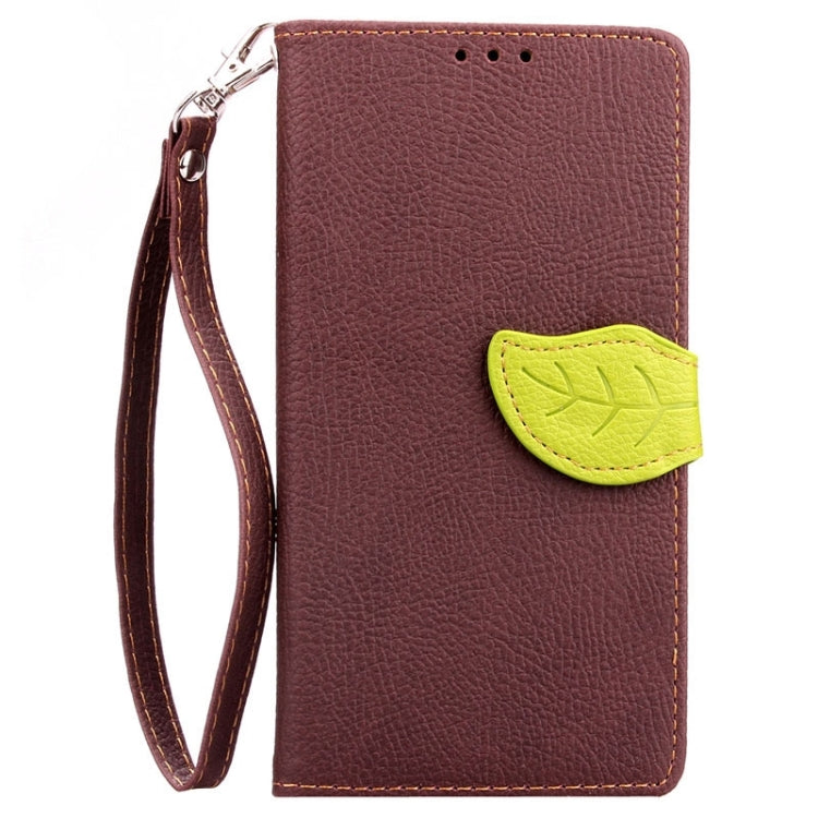 Leaf Magnetic Snap Litchi Texture Horizontal Flip Leather Case with Card Slots & Wallet & Holder & Lanyard for Huawei Ascend G7
