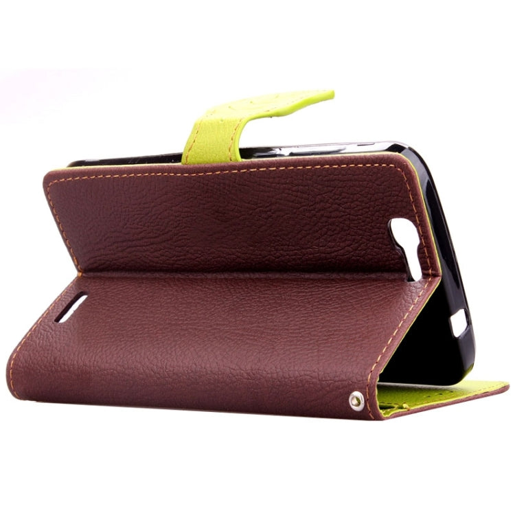 Leaf Magnetic Snap Litchi Texture Horizontal Flip Leather Case with Card Slots & Wallet & Holder & Lanyard for Huawei Ascend G7
