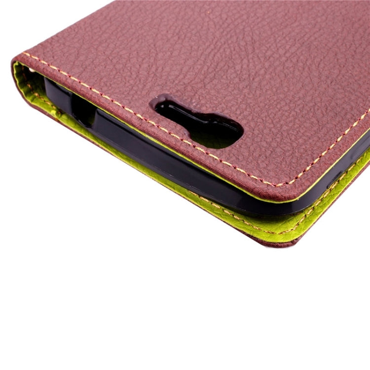 Leaf Magnetic Snap Litchi Texture Horizontal Flip Leather Case with Card Slots & Wallet & Holder & Lanyard for Huawei Ascend G7
