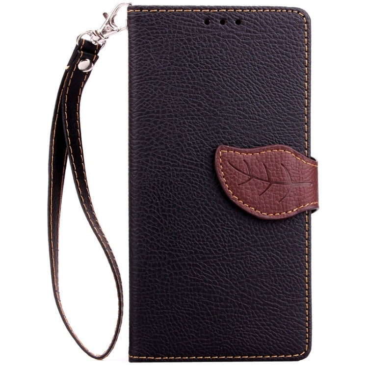 Leaf Magnetic Snap Litchi Texture Horizontal Flip Leather Case with Card Slots & Wallet & Holder & Lanyard for Huawei P8