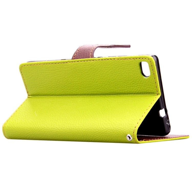 Leaf Magnetic Snap Litchi Texture Horizontal Flip Leather Case with Card Slots & Wallet & Holder & Lanyard for Huawei P8