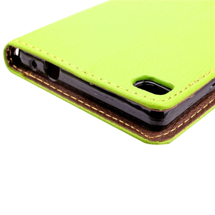 Leaf Magnetic Snap Litchi Texture Horizontal Flip Leather Case with Card Slots & Wallet & Holder & Lanyard for Huawei P8