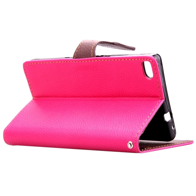 Leaf Magnetic Snap Litchi Texture Horizontal Flip Leather Case with Card Slots & Wallet & Holder & Lanyard for Huawei P8