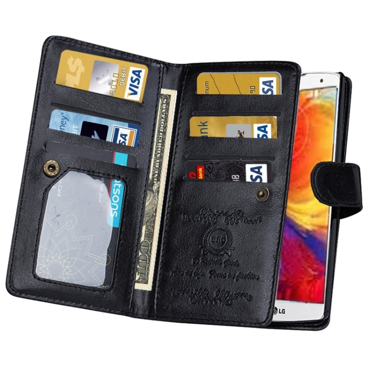 Multifunctional Crazy Horse Texture Horizontal Flip Solid Color Leather Case with Nine Card Slots & Wallet for LG G4 / H815
