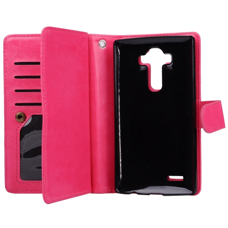 Multifunctional Crazy Horse Texture Horizontal Flip Solid Color Leather Case with Nine Card Slots & Wallet for LG G4 / H815