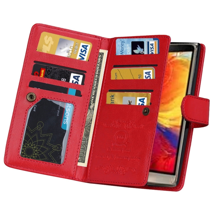 Multifunctional Crazy Horse Texture Horizontal Flip Solid Color Leather Case with Nine Card Slots & Wallet for LG G4 / H815