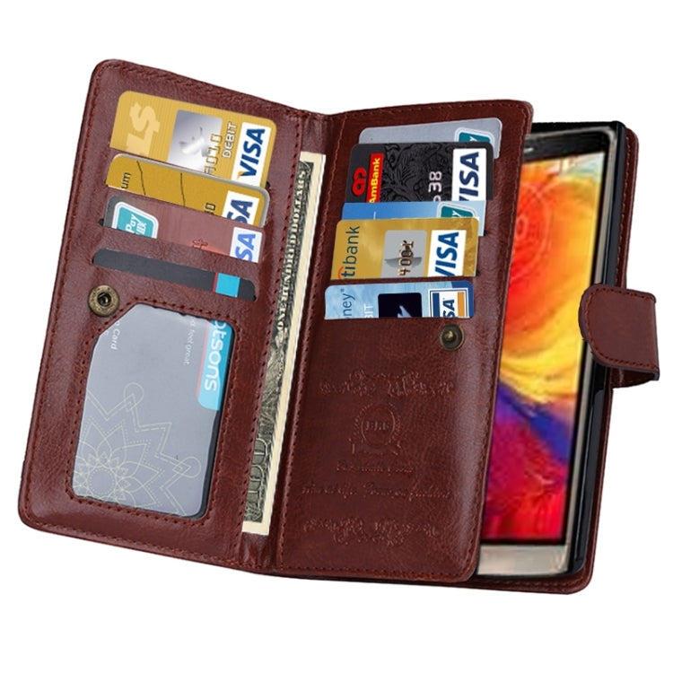 Multifunctional Crazy Horse Texture Horizontal Flip Solid Color Leather Case with Nine Card Slots & Wallet for LG G4 / H815