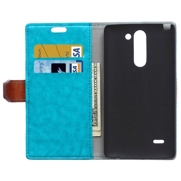Color Matching Flip Leather Case with Holder & Card Slots & Wallet for LG G3 Stylus / D690