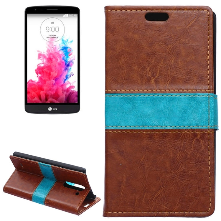Color Matching Flip Leather Case with Holder & Card Slots & Wallet for LG G3 Stylus / D690