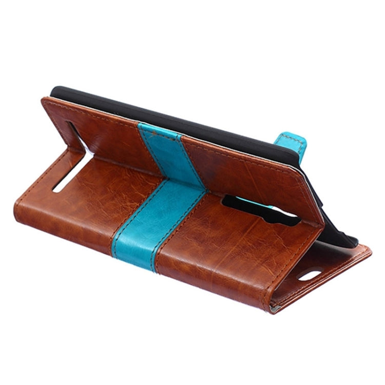 Color Matching Flip Leather Case with Holder & Card Slots & Wallet for ASUS Zenfone 2