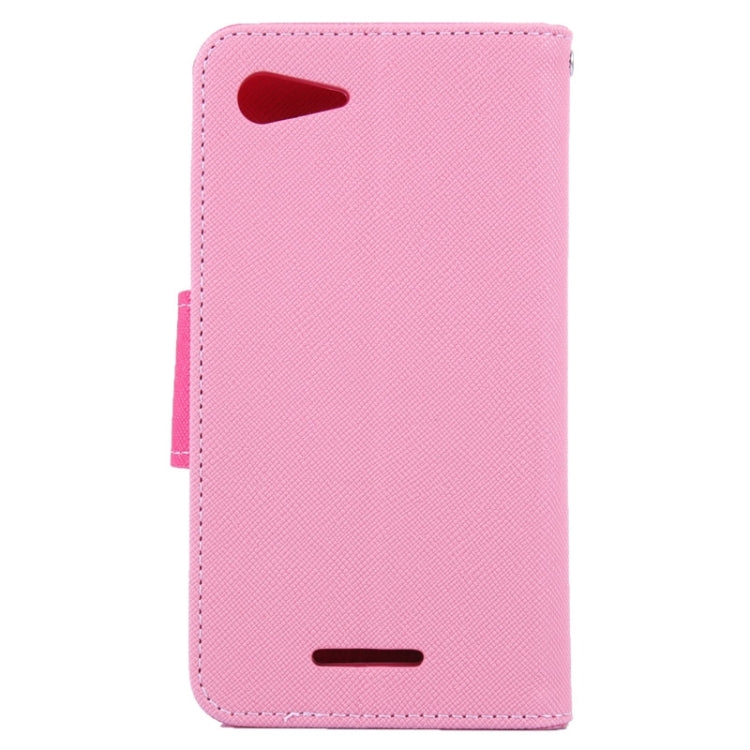 MERCURY Cross Texture Contrast Color Style Leather Case with Holder & Card Slots & Wallet for Sony Xperia E3
