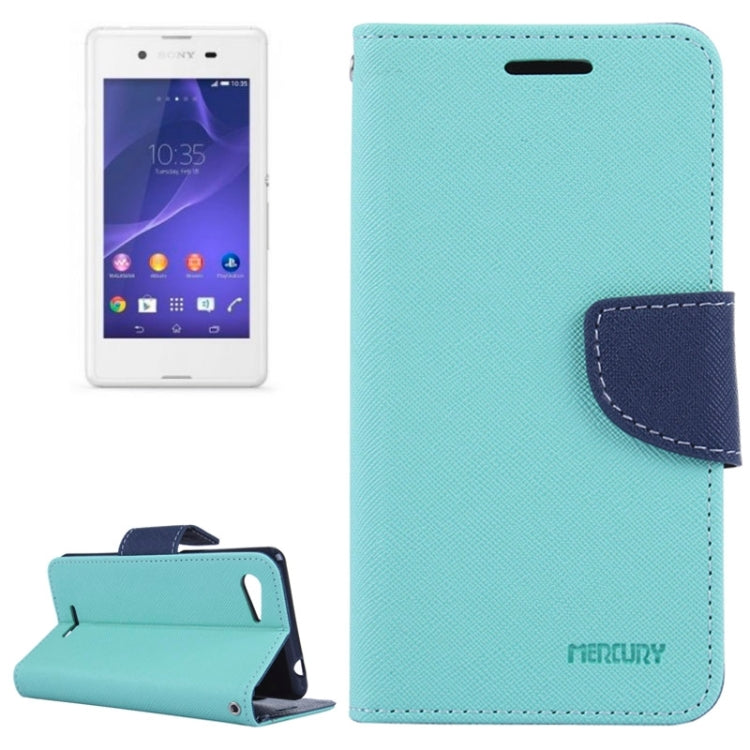 MERCURY Cross Texture Contrast Color Style Leather Case with Holder & Card Slots & Wallet for Sony Xperia E3