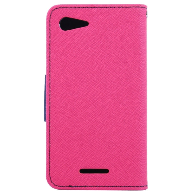 MERCURY Cross Texture Contrast Color Style Leather Case with Holder & Card Slots & Wallet for Sony Xperia E3