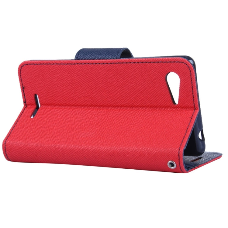 MERCURY Cross Texture Contrast Color Style Leather Case with Holder & Card Slots & Wallet for Sony Xperia E3