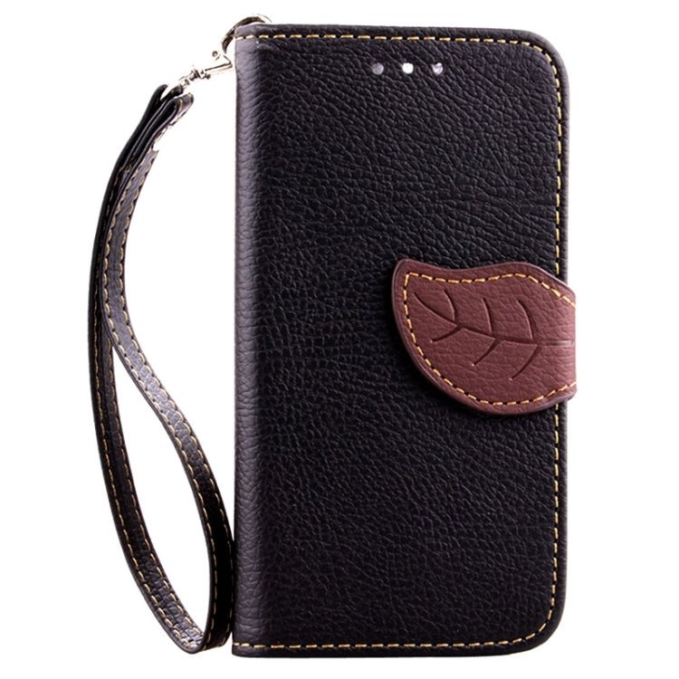 Leaf Magnetic Snap Litchi Texture Horizontal Flip Leather Case with Card Slots & Wallet & Holder & Lanyard for Motorola Moto E / XT1021