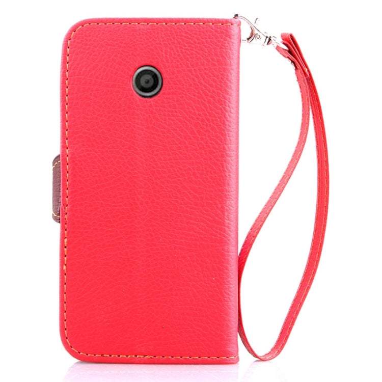 Leaf Magnetic Snap Litchi Texture Horizontal Flip Leather Case with Card Slots & Wallet & Holder & Lanyard for Motorola Moto E / XT1021