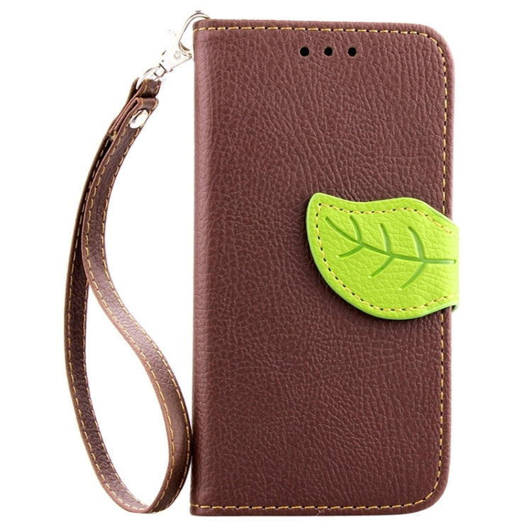 Leaf Magnetic Snap Litchi Texture Horizontal Flip Leather Case with Card Slots & Wallet & Holder & Lanyard for Motorola Moto E / XT1021