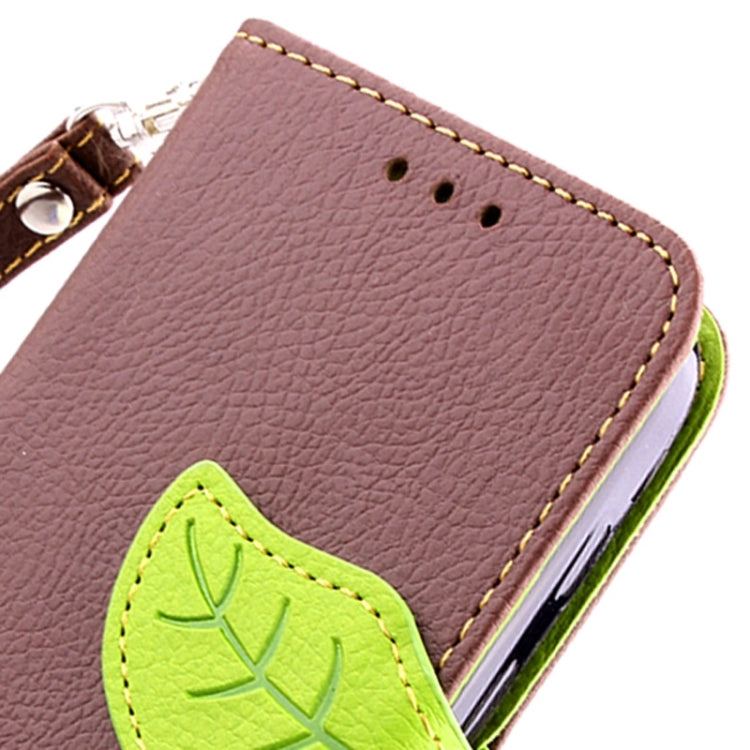 Leaf Magnetic Snap Litchi Texture Horizontal Flip Leather Case with Card Slots & Wallet & Holder & Lanyard for Motorola Moto E / XT1021