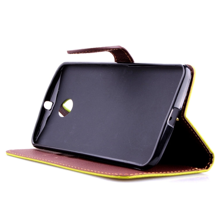 Leaf Magnetic Snap Litchi Texture Horizontal Flip Leather Case with Card Slots & Wallet & Holder & Lanyard for Google Nexus 6