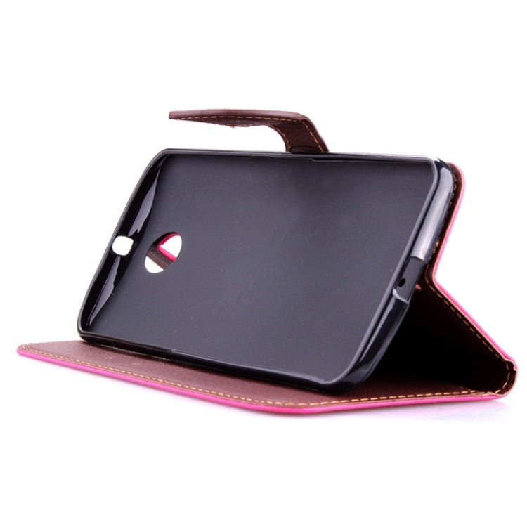 Leaf Magnetic Snap Litchi Texture Horizontal Flip Leather Case with Card Slots & Wallet & Holder & Lanyard for Google Nexus 6