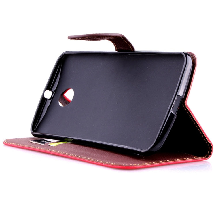 Leaf Magnetic Snap Litchi Texture Horizontal Flip Leather Case with Card Slots & Wallet & Holder & Lanyard for Google Nexus 6