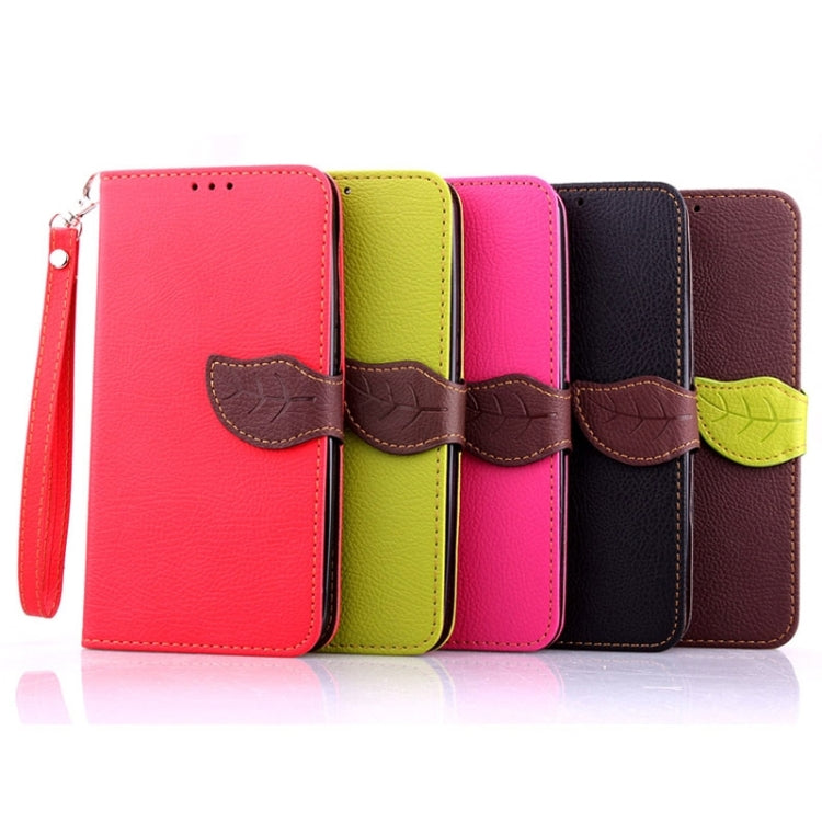Leaf Magnetic Snap Litchi Texture Horizontal Flip Leather Case with Card Slots & Wallet & Holder & Lanyard for Google Nexus 6