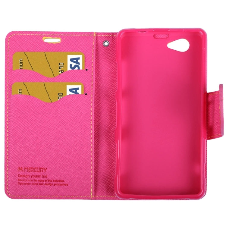 MERCURY Cross Texture Contrast Color Style Leather Case with Holder & Card Slots & Wallet for Sony Xperia Z1 Compact