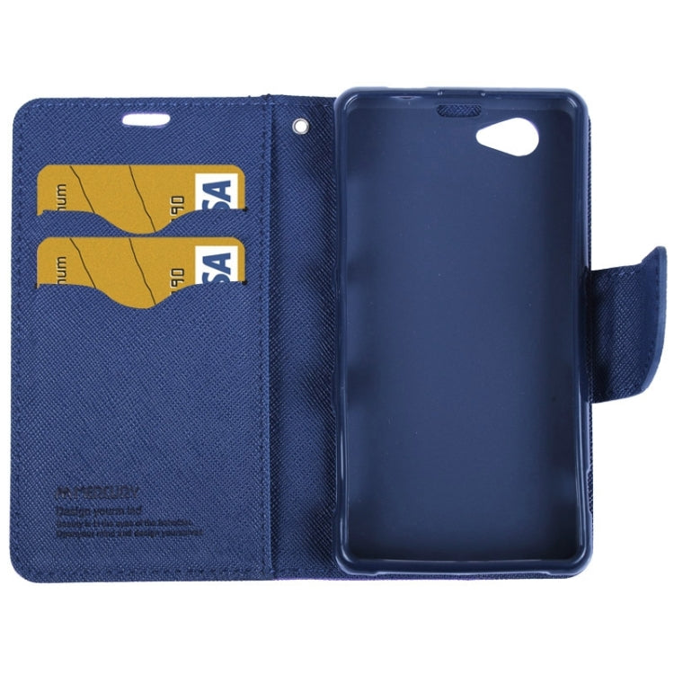 MERCURY Cross Texture Contrast Color Style Leather Case with Holder & Card Slots & Wallet for Sony Xperia Z1 Compact