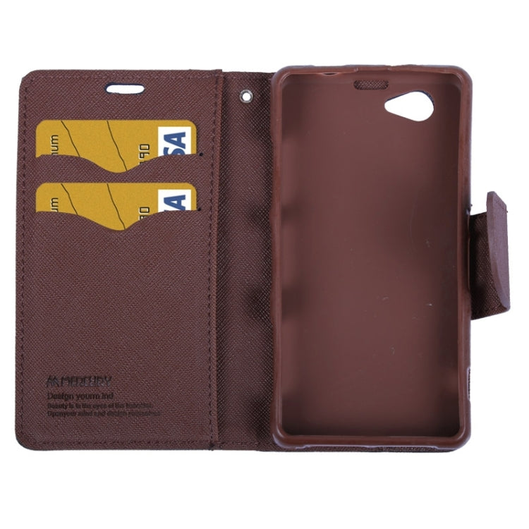 MERCURY Cross Texture Contrast Color Style Leather Case with Holder & Card Slots & Wallet for Sony Xperia Z1 Compact